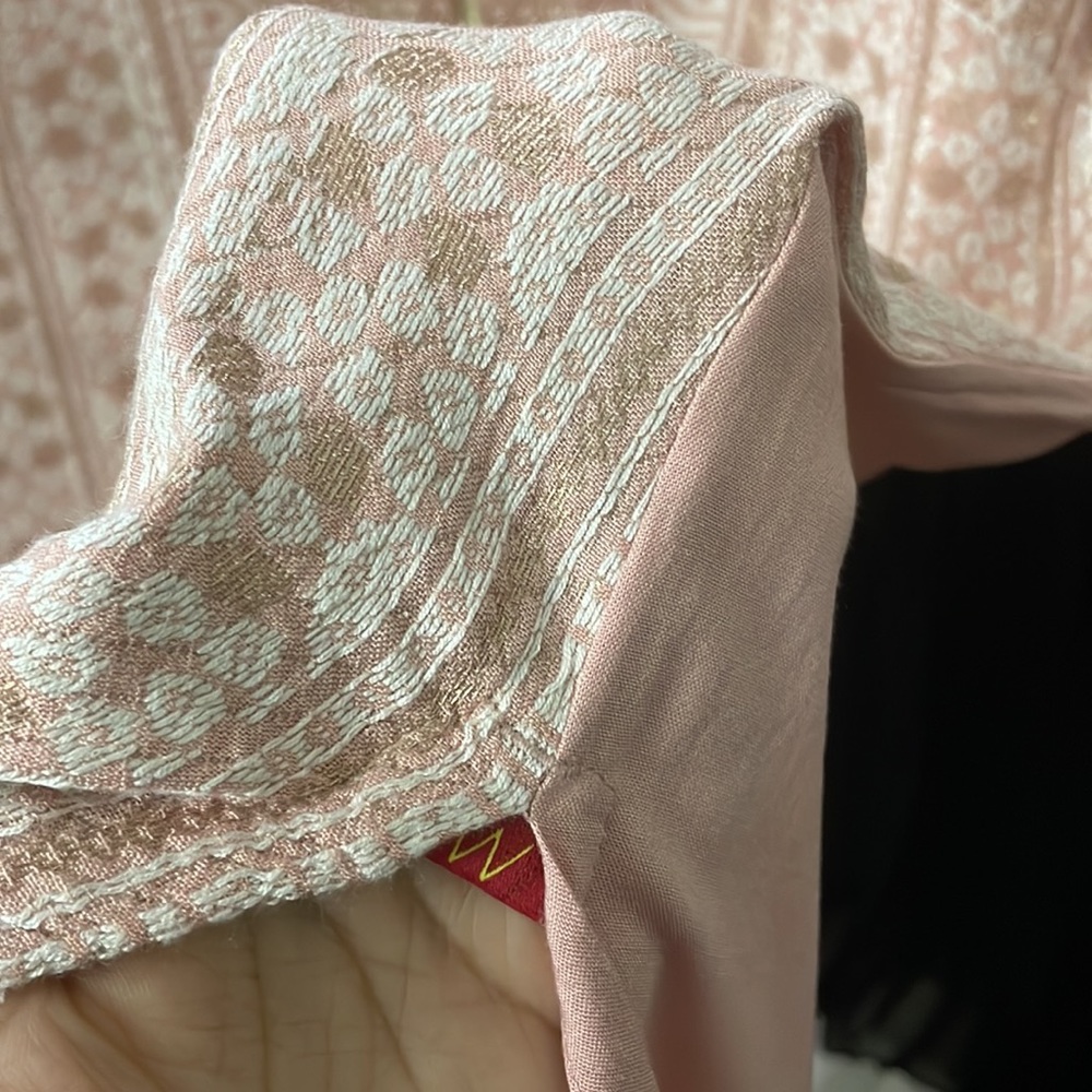 W Light Pink/Peach Dobby Kurta - Picture 13 of 17
